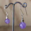 Sterling Silver stud amethyst cab & Hill Tribe bead - La Trobe Jewellery