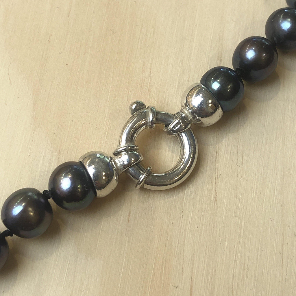 Pearl (Black) Silk Knotted Necklace - La Trobe Jewellery