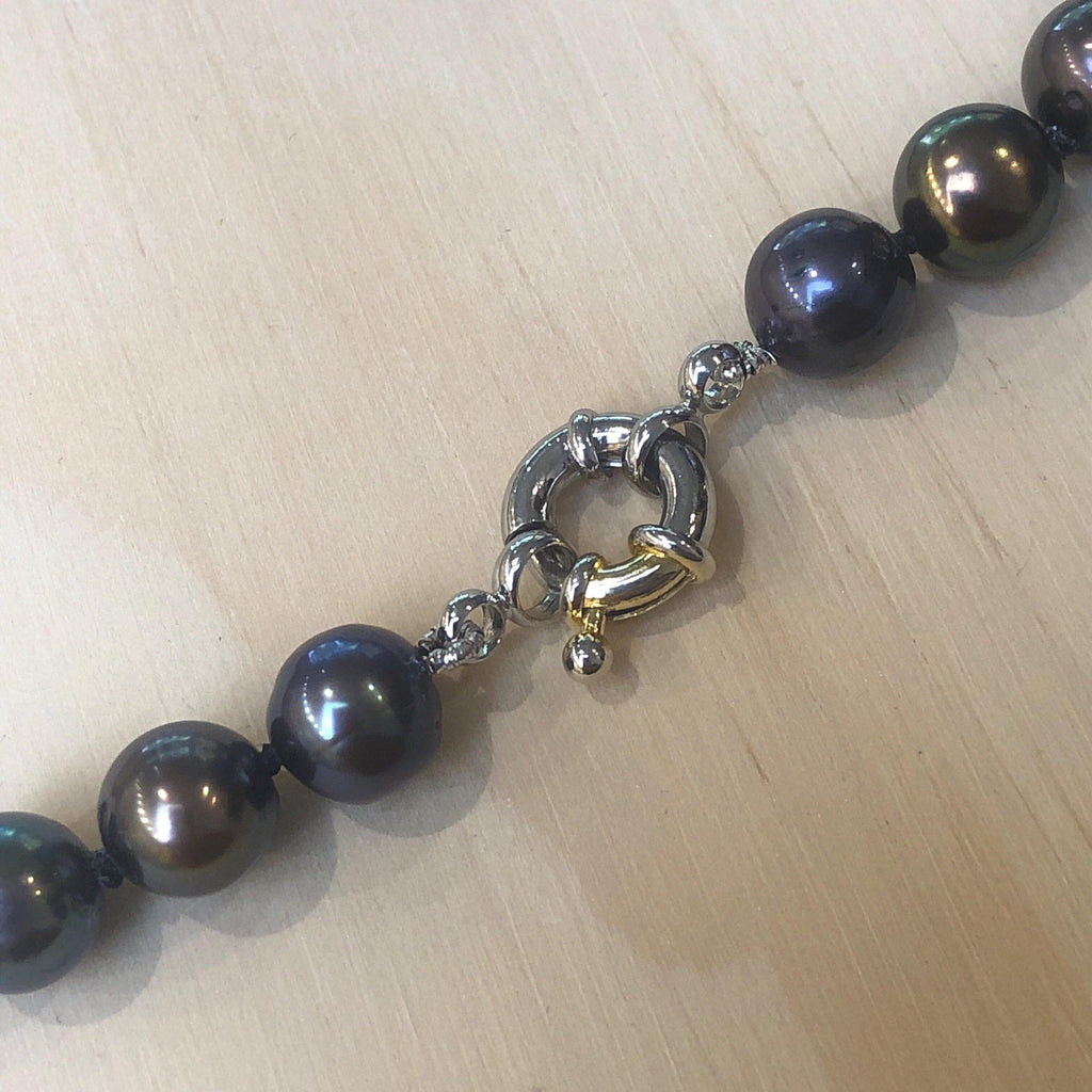 Pearl (Black) Silk Knotted Necklace - La Trobe Jewellery