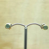 Sterling Silver Gold Green Chalcedony Round stud - La Trobe Jewellery