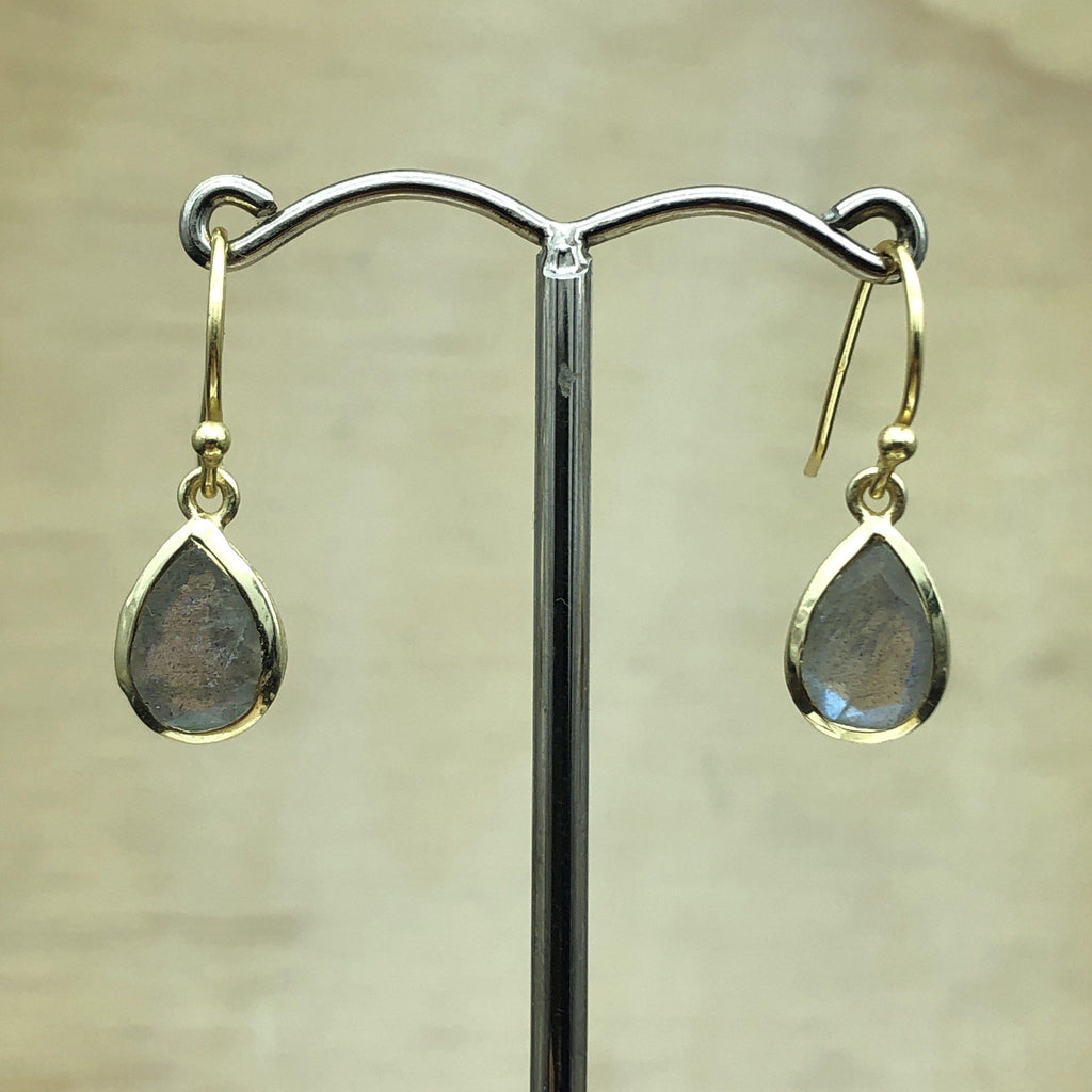 Sterling Silver Gold Labradorite Teardrop Earring - La Trobe Jewellery