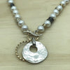Sterling Silver, Gold & White Pearl Israeli Necklace - La Trobe Jewellery