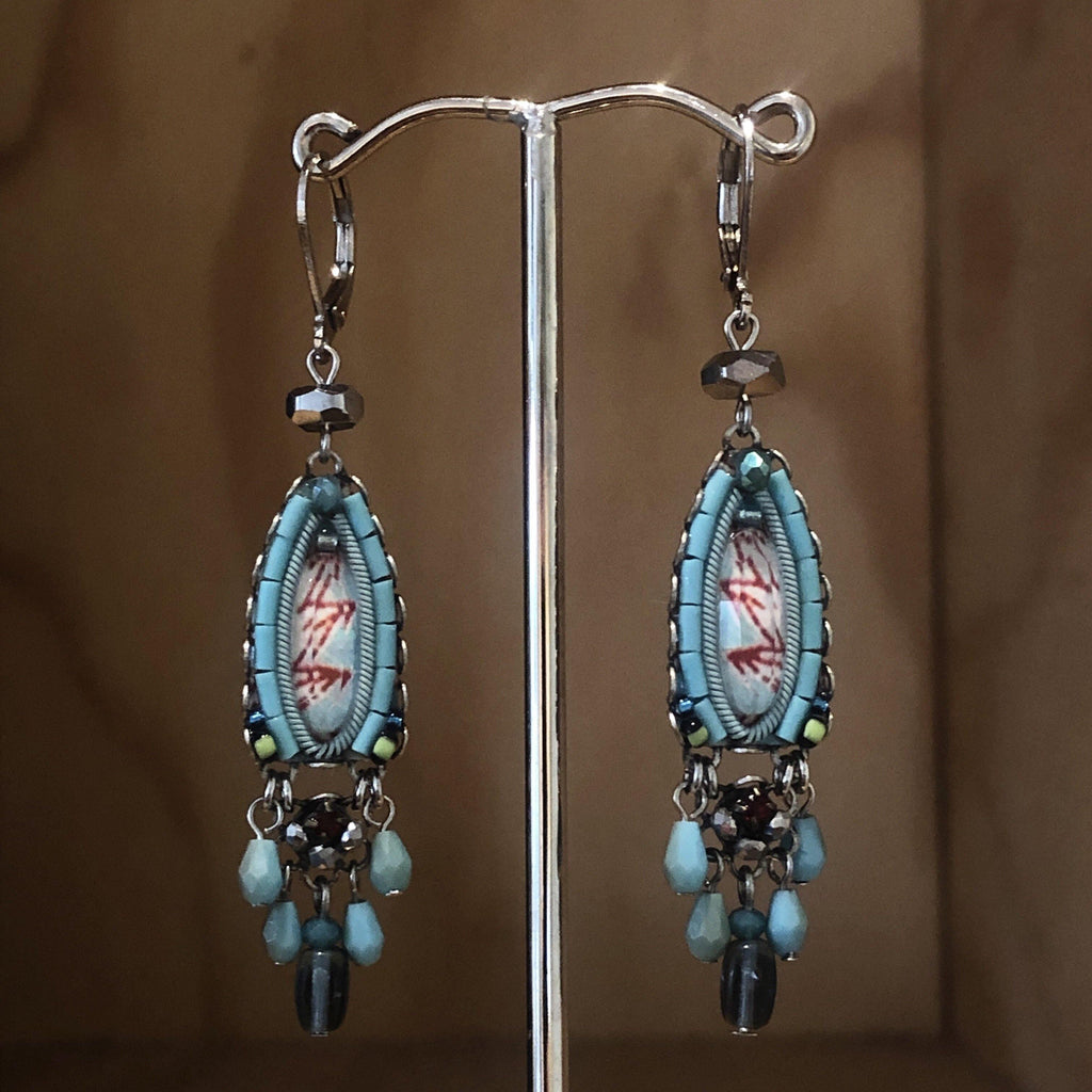 Ayala Bar Blue & Red Israeli Earrings - La Trobe Jewellery