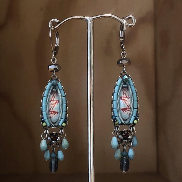 Ayala Bar Blue & Red Israeli Earrings - La Trobe Jewellery