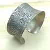 Sterling Silver Bangle cuff xwide etch vines&flowers ht - La Trobe Jewellery