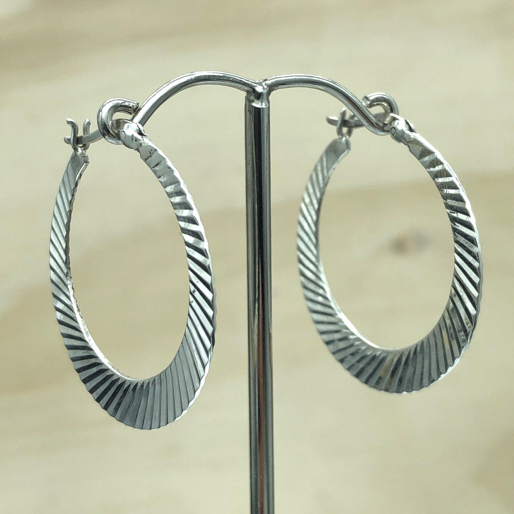 Sterling Silver loop flat cresent laser cut 1mm, 35mm - La Trobe Jewellery