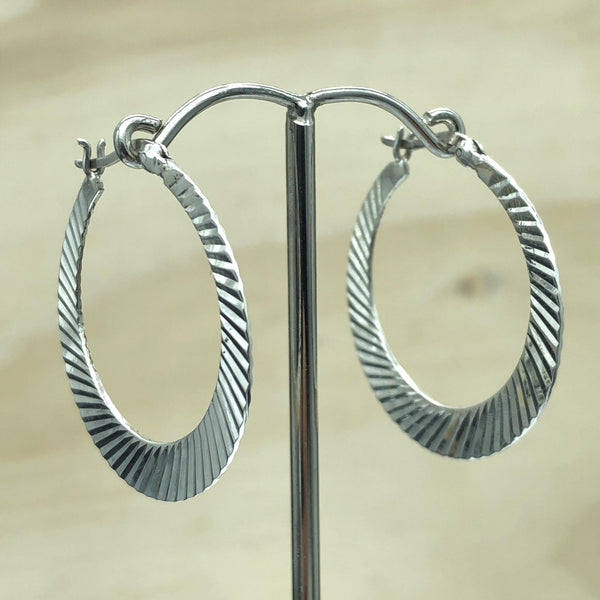 Sterling Silver loop flat cresent laser cut 1mm, 35mm - La Trobe Jewellery