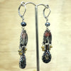 Ayala Bar Black/Red/Gold Israeli Earring - La Trobe Jewellery