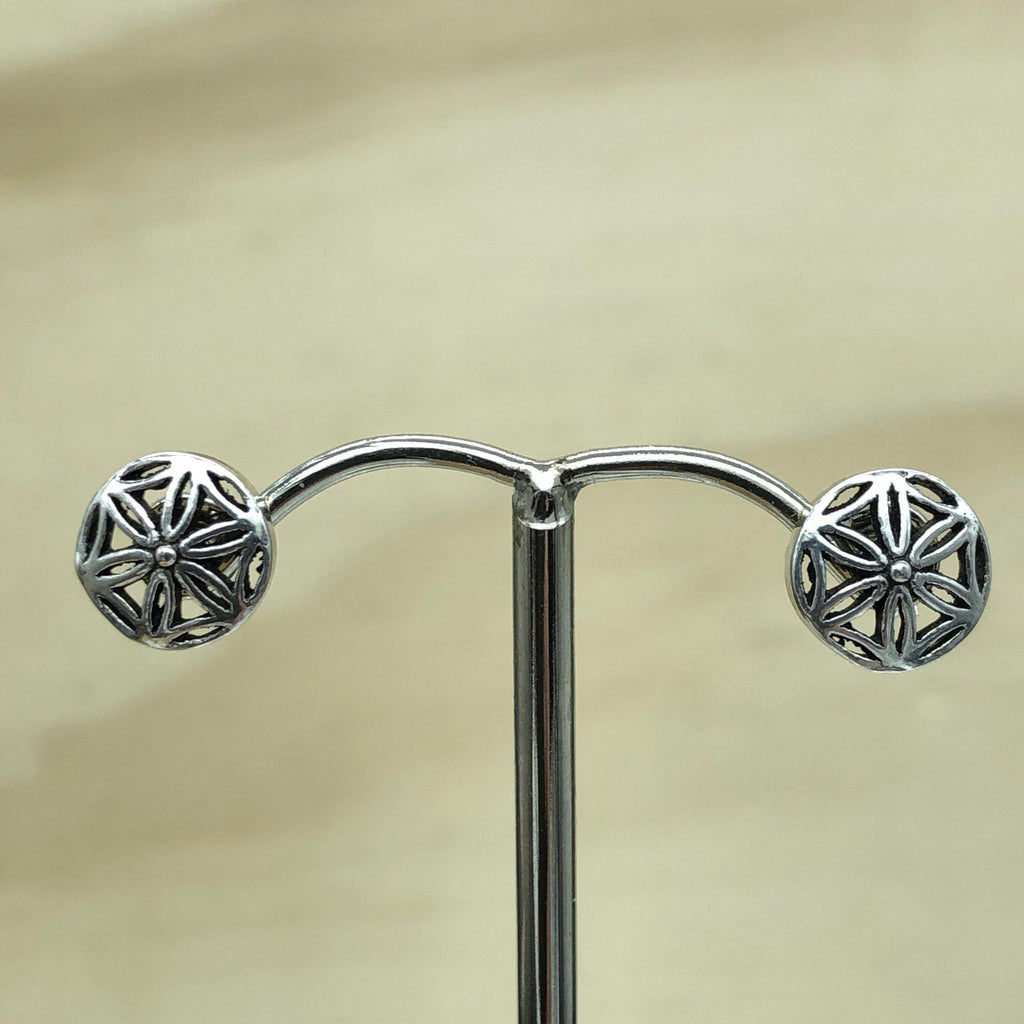 Sterling Silver Flower Of Life Studs - La Trobe Jewellery