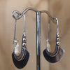Sterling Silver Earrings adze shaped dot & twist shepard - La Trobe Jewellery