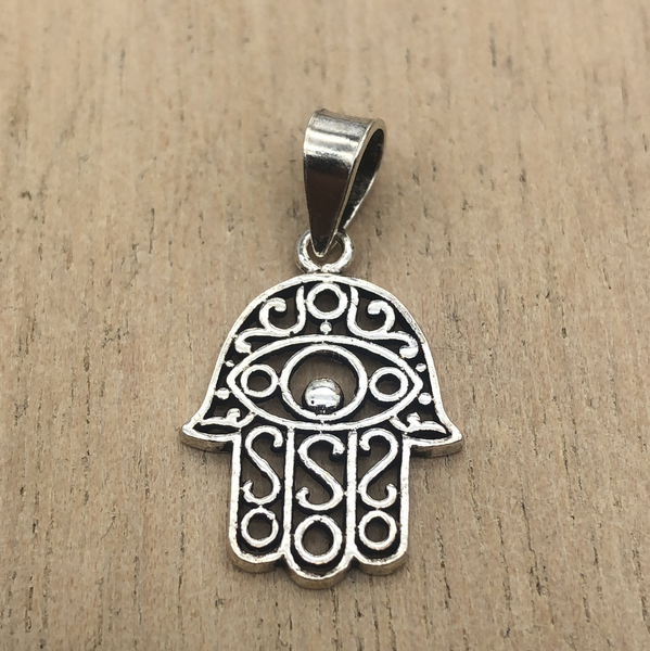Sterling Silver pend hamsa (hand) open cut filagre - La Trobe Jewellery
