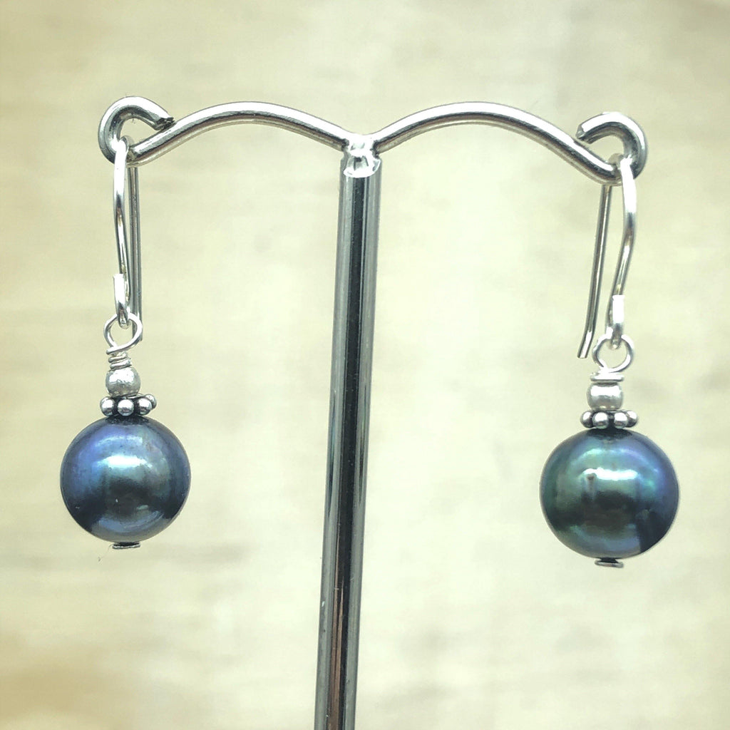 Sterling Silver Black Pearl Drop Earring - La Trobe Jewellery