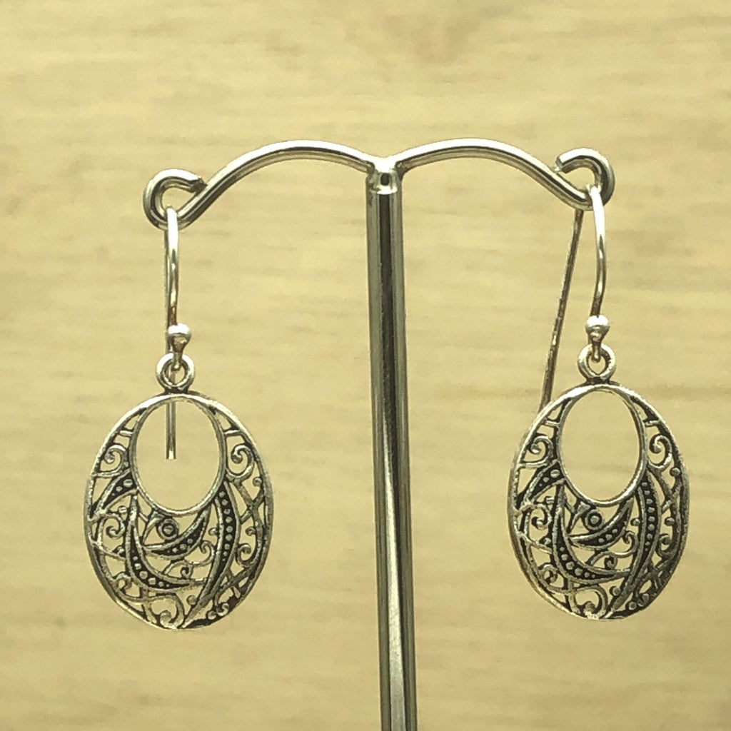 Sterling Silver Filigree Oval Earrings - La Trobe Jewellery