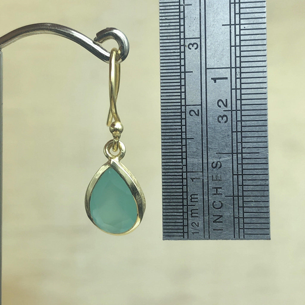 Sterling Silver Gold Chalcedony Teardrop Earring - La Trobe Jewellery