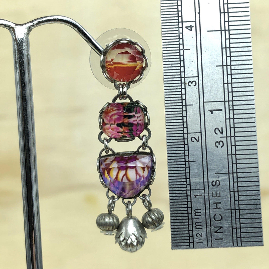 Ayala Bar Pink/Red/Purple Israeli Earring - La Trobe Jewellery