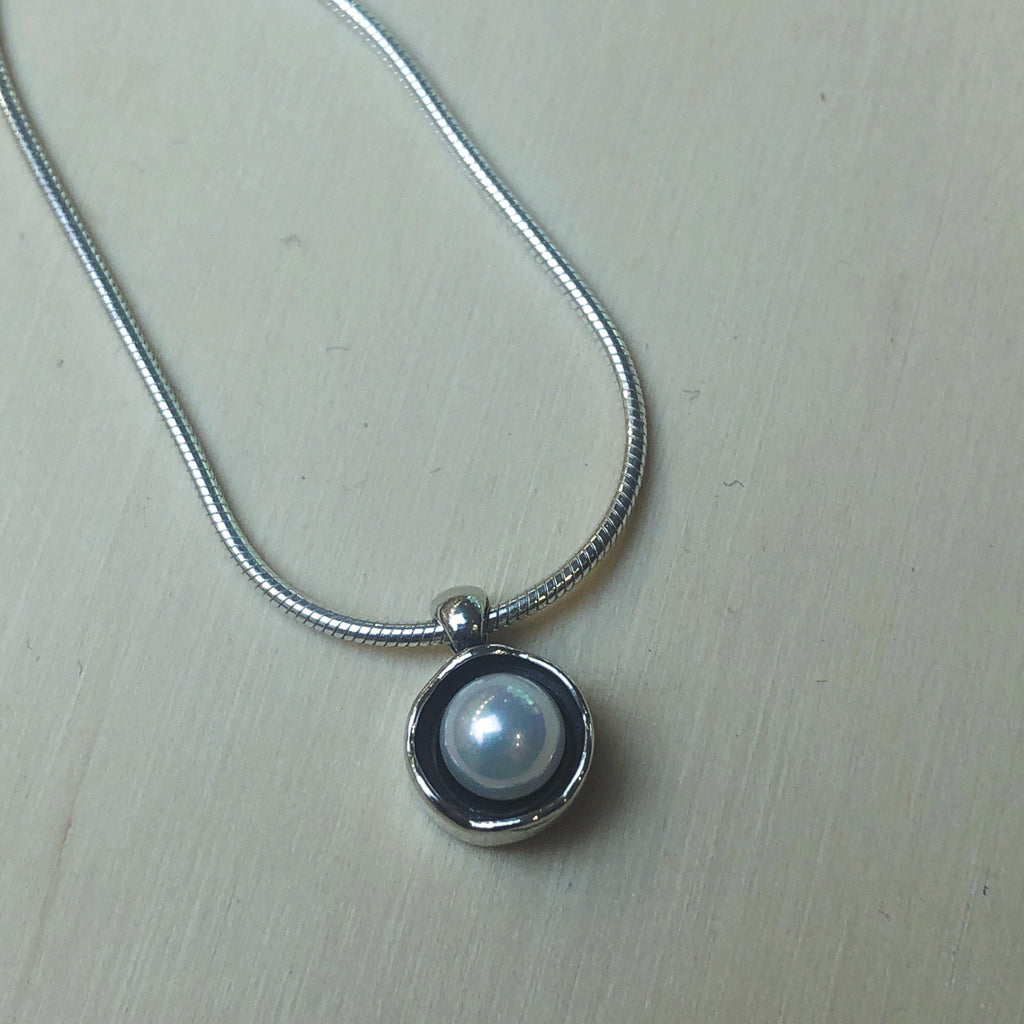 Sterling Silver Pearl Israeli Necklace - La Trobe Jewellery