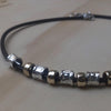 Sterling Silver Necklace cgold silver beads leather is - La Trobe Jewellery