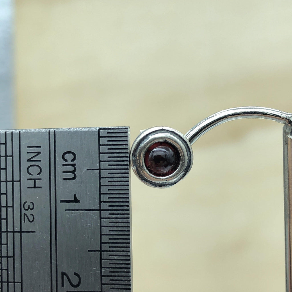 Sterling Silver Garnet Israeli stud - La Trobe Jewellery