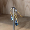 Sterling Silver gold plate Earrings blue agate faceted - La Trobe Jewellery