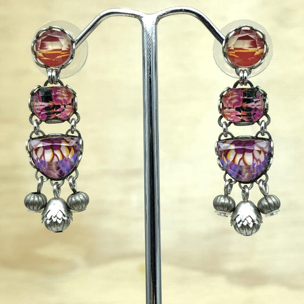 Ayala Bar Pink/Red/Purple Israeli Earring - La Trobe Jewellery