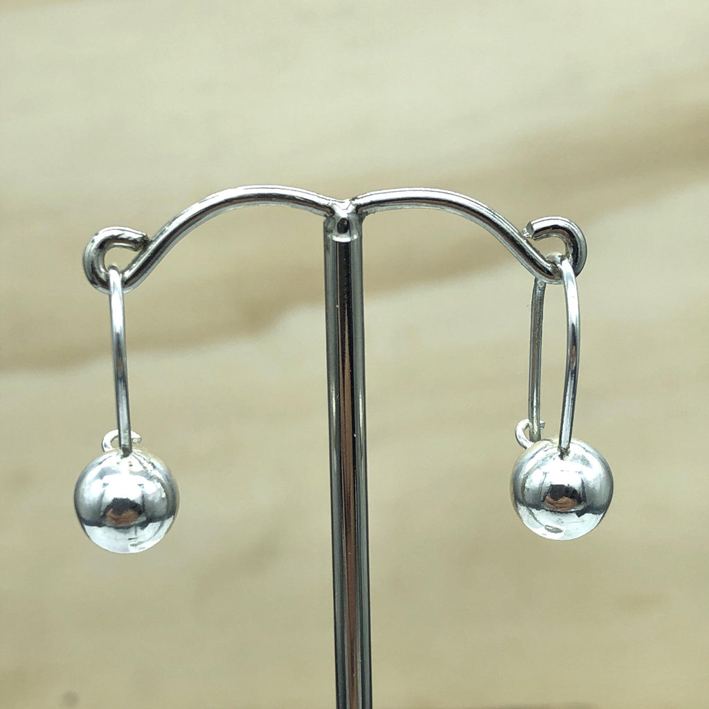 Sterling Silver Earrings ball sheepard hook 8mm - La Trobe Jewellery