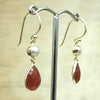 Sterling Silver Gold Pearl & Carnelian Teardrop Earring - La Trobe Jewellery