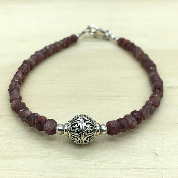 Sterling Silver & Ruby Bracelet - La Trobe Jewellery