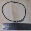 Sterling Silver Necklace cgold silver beads leather is - La Trobe Jewellery