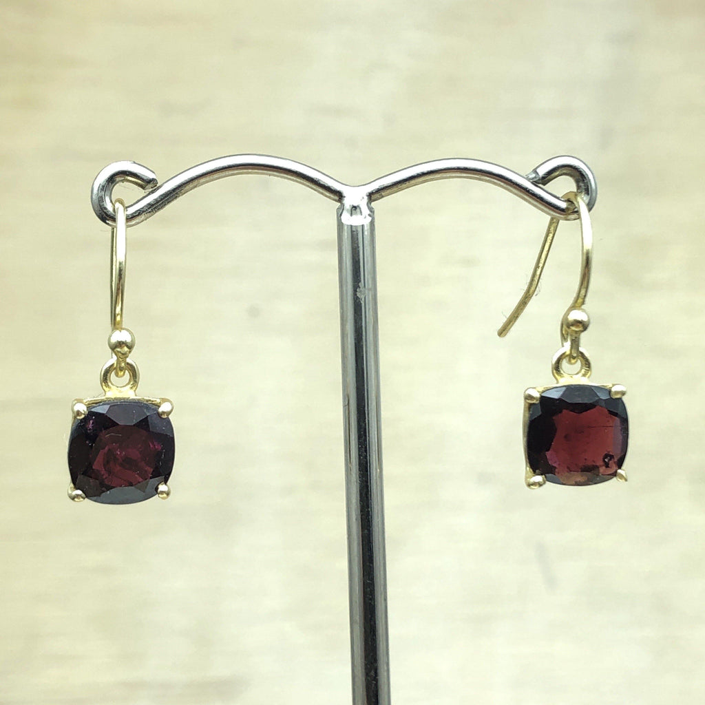 Sterling Silver Gold Garnet Earring - La Trobe Jewellery