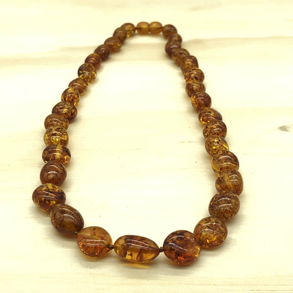 Gemstone Amber Knotted Necklace - La Trobe Jewellery