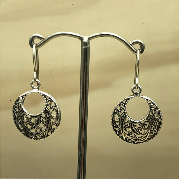 Sterling Silver Filigree Round Earrings - La Trobe Jewellery