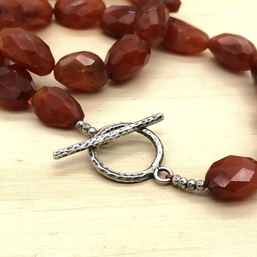 Gemstone Carnelian & Sterling Silver Hill Tribe Necklace - La Trobe Jewellery