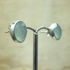 Sterling Silver Blue Chalcedony Oval Stud - La Trobe Jewellery