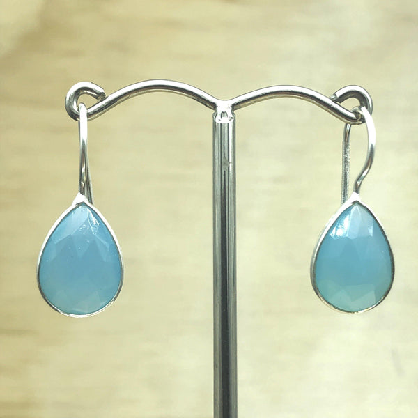 Sterling Silver Chalcedony Teardrop Earring - La Trobe Jewellery