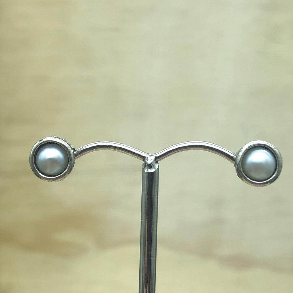Sterling Silver White Pearl Israeli stud - La Trobe Jewellery