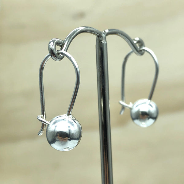 Sterling Silver Earrings ball sheepard hook 8mm - La Trobe Jewellery