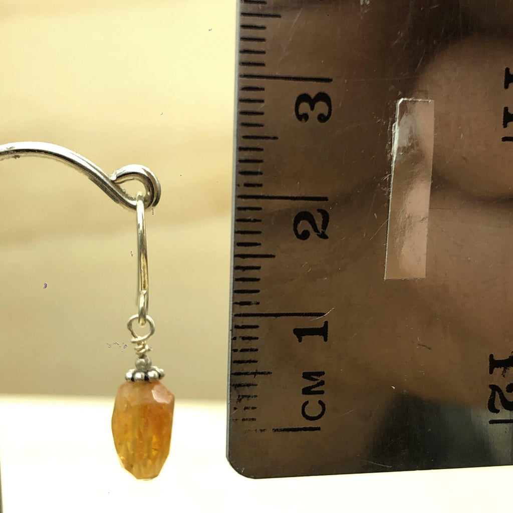 Sterling Silver Earrings  citrine rock crystal antique silv - La Trobe Jewellery