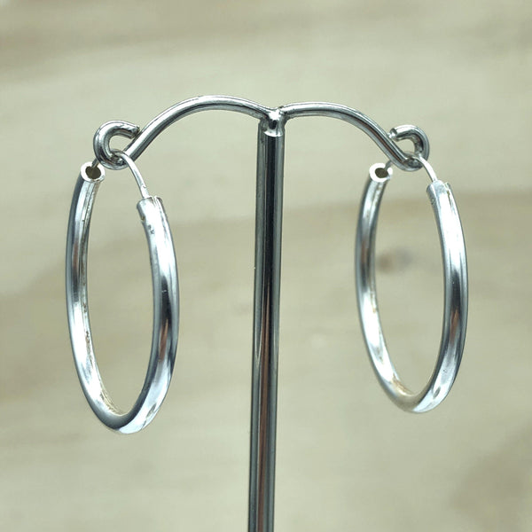 Sterling Silver Plain Loops 30mmx2.0mm - La Trobe Jewellery