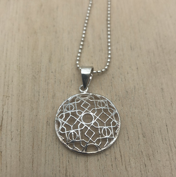 Sterling Silver Fancy Round Pendant - La Trobe Jewellery