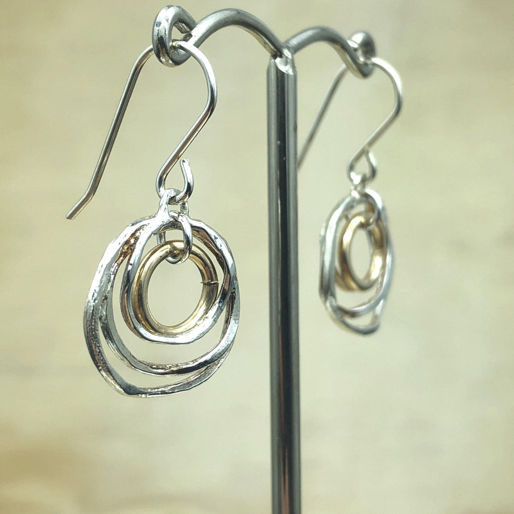 Sterling Silver & Yellow Gold Israeli Earring - La Trobe Jewellery