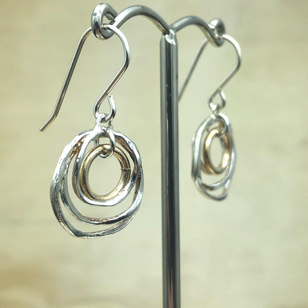 Sterling Silver & Yellow Gold Israeli Earring - La Trobe Jewellery