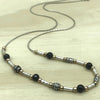 Sterling Silver, Gold & Onyx Israeli Necklace - La Trobe Jewellery