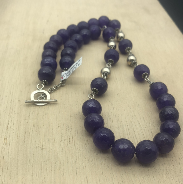 Sterling Silver Amethyst & Silver Necklace - La Trobe Jewellery