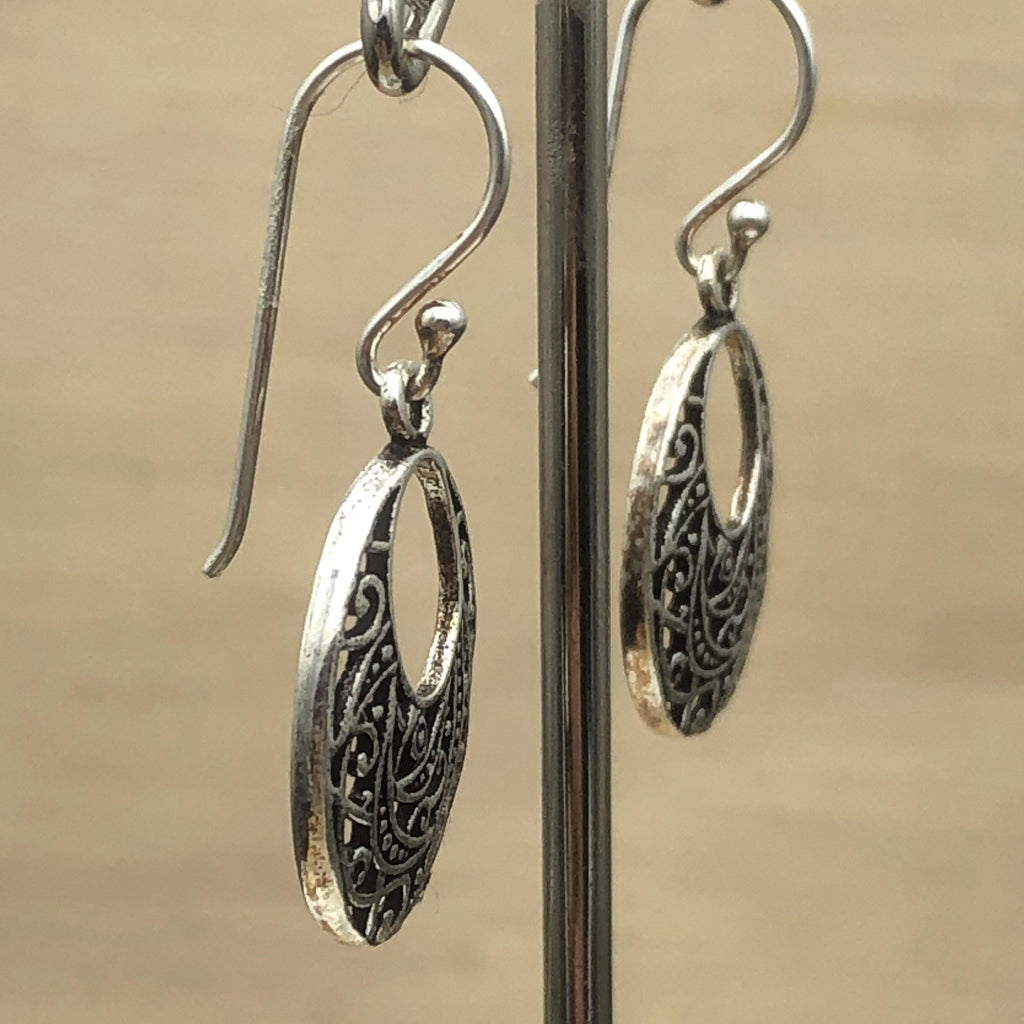 Sterling Silver Filigree Oval Earrings - La Trobe Jewellery