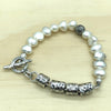 Sterling Silver & White Pearl Israeli Bracelet - La Trobe Jewellery