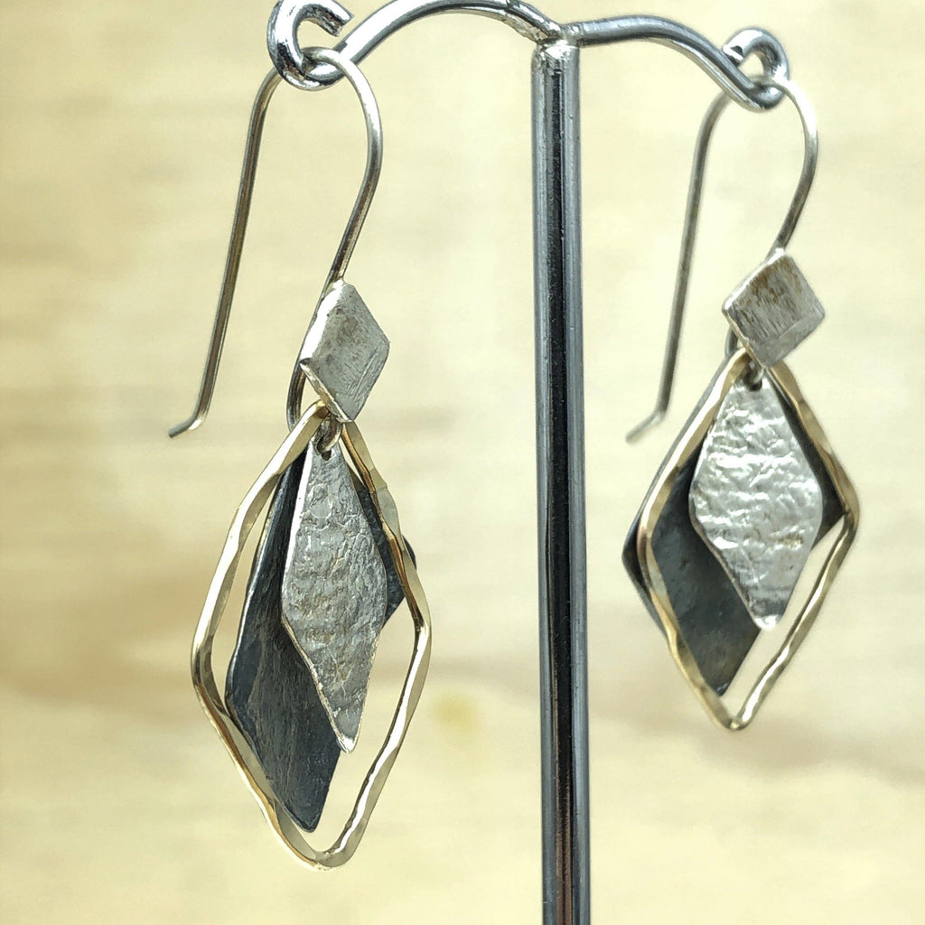 Sterling Silver & 14ct Gold Israeli Earring - La Trobe Jewellery