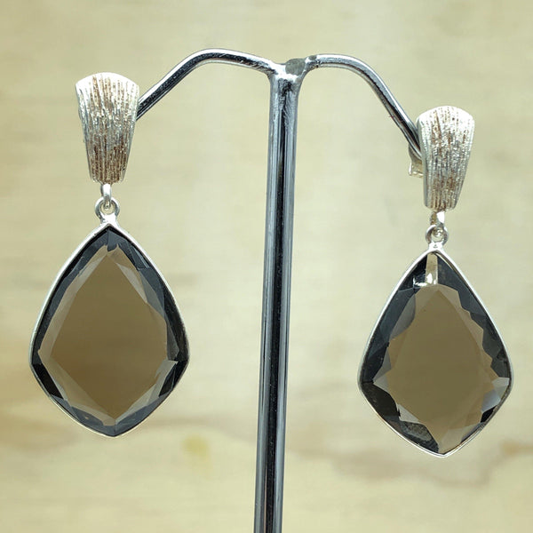 Sterling Silver Smokey Quartz Teardrop Earring - La Trobe Jewellery