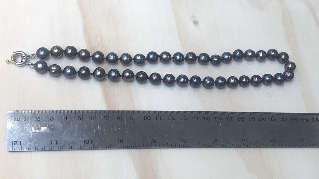 Pearl (Black) Silk Knotted Necklace - La Trobe Jewellery