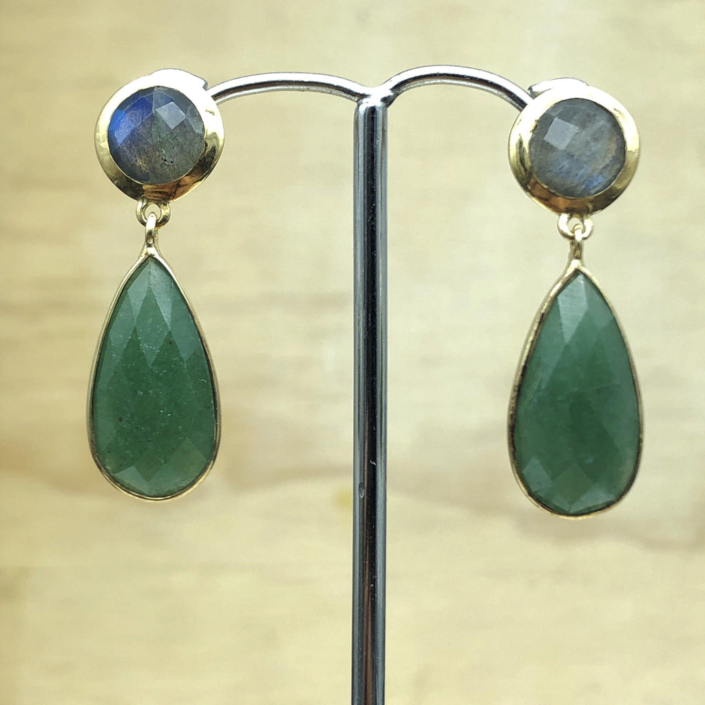 Sterling Silver Gold Labradorite & Chalcedony Earring - La Trobe Jewellery
