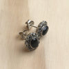 Sterling Silver stud gem & marc oval floral - La Trobe Jewellery